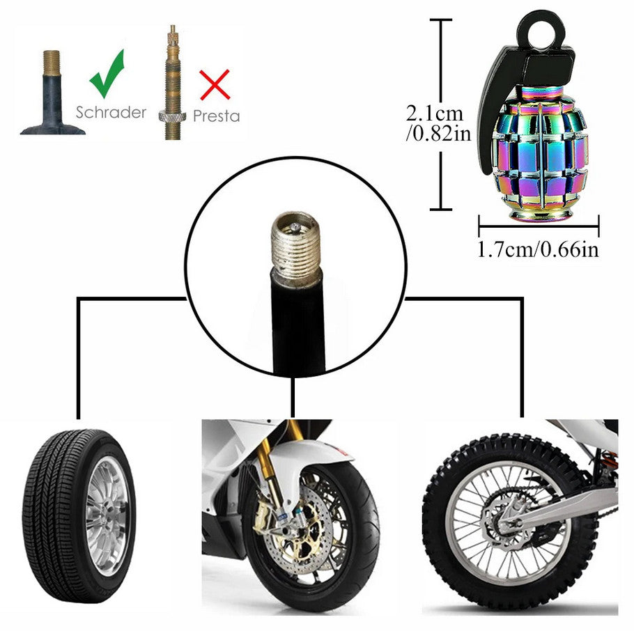 4-piece car tire valve cover rod air dust cover dustproof black bomb for Mazda and for Kia