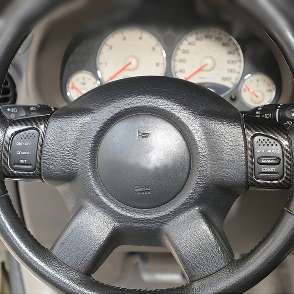 2X Carbon Fiber Steering Wheel Cover Trim for Jeep Liberty 1999-06 Accessories