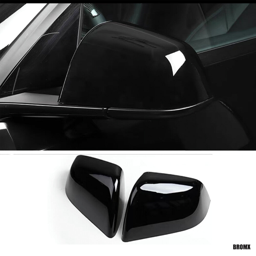 for Tesla for Model Y 2020-2022 Rearview Mirror Cover Replacement Caps Glossy Black