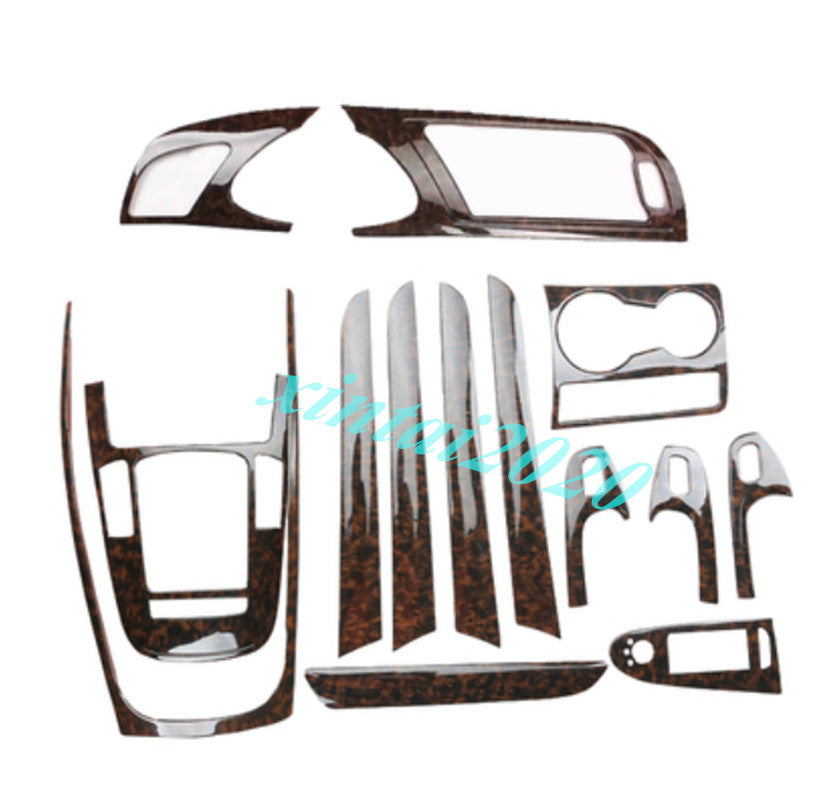 14P Accessories Peach Wood Grain Inner Trim Kit Cover for Audi A4 B8 2009-2012