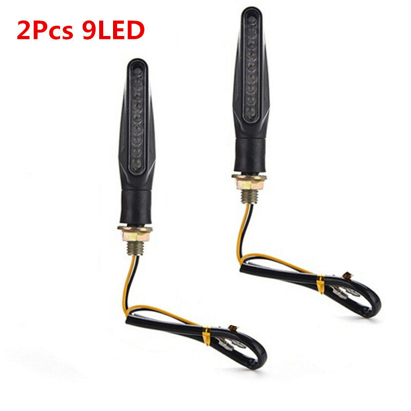 2PC LED Motorcycle Turn Signal Light Waterproof Amber Flasher Blinker Rear Lamp