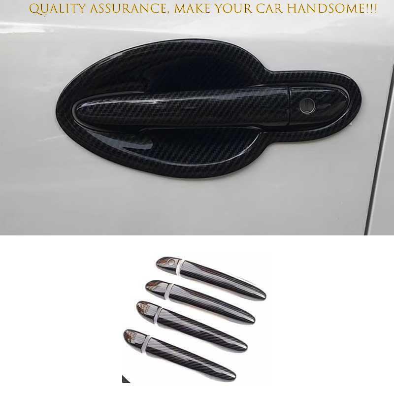8P for Mazda 3 Axela 2017-18 Carbon Fiber Exterior Side Door Handle Cover Trims