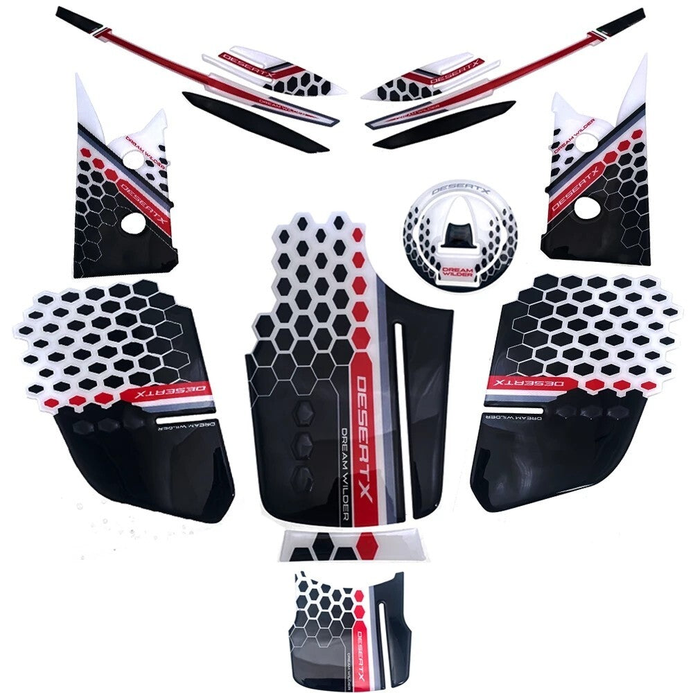For DesertX Carbon Tank Pad Decal Sticker Protect for Ducati Desert X 2022 2023
