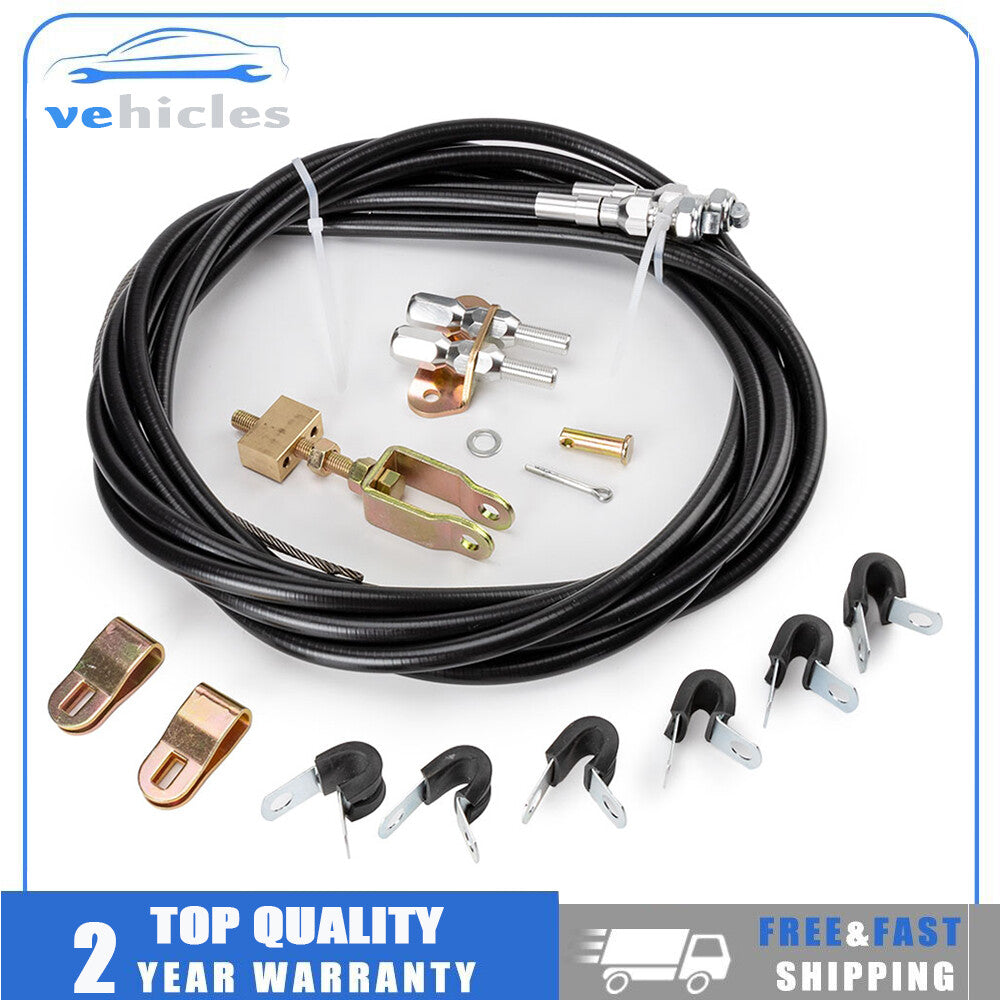 Emergency brake cable kit suitable for floor-mounted parking disc drums. Compatible with Wilwood 330-9371