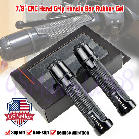 Black Motorcycle 7/8 Hand Grip Handle Bar Gel Fit For GSXR600/750 TL1000 SV650