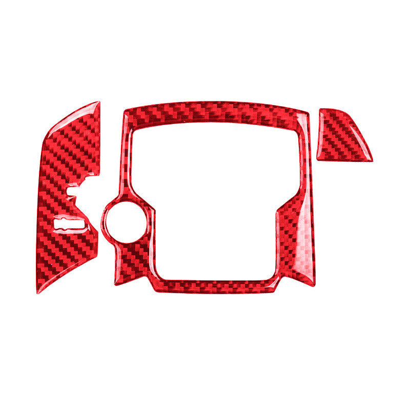 Red Carbon Fiber Interior Audio Console Cover Trim for Mazda CX-9 2016-2022