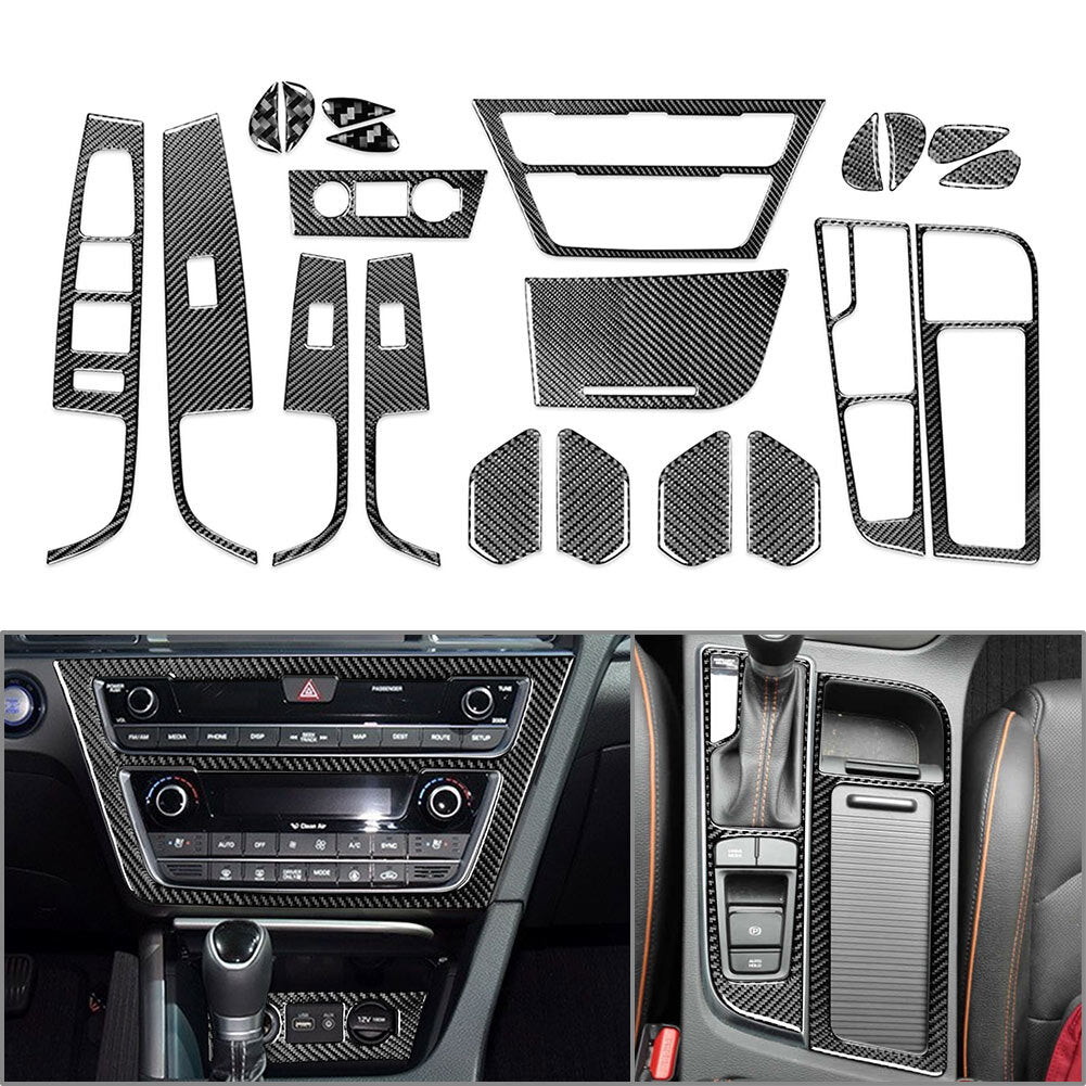 21Pcs Carbon Fiber Interior Dash Trim Kit for Hyundai Sonata