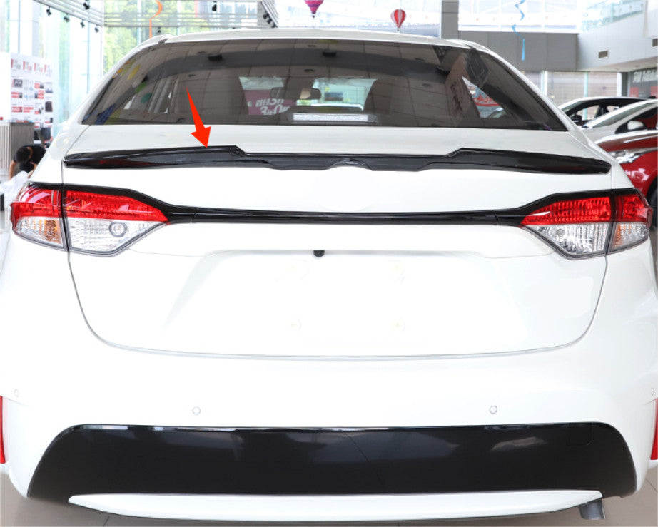 For 2019-2023 for Toyota for Corolla Sedan Rear Spoiler Wing Lip Trim ABS Glossy Black