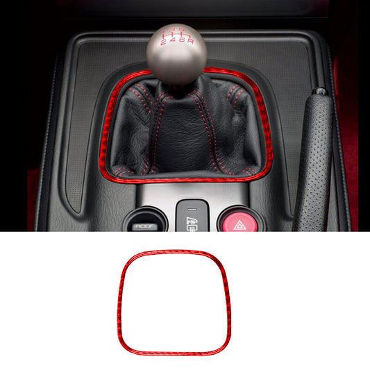 Red Carbon Fiber Cover Trim Gear Shift Panel Cover for Honda S2000 2004-2009