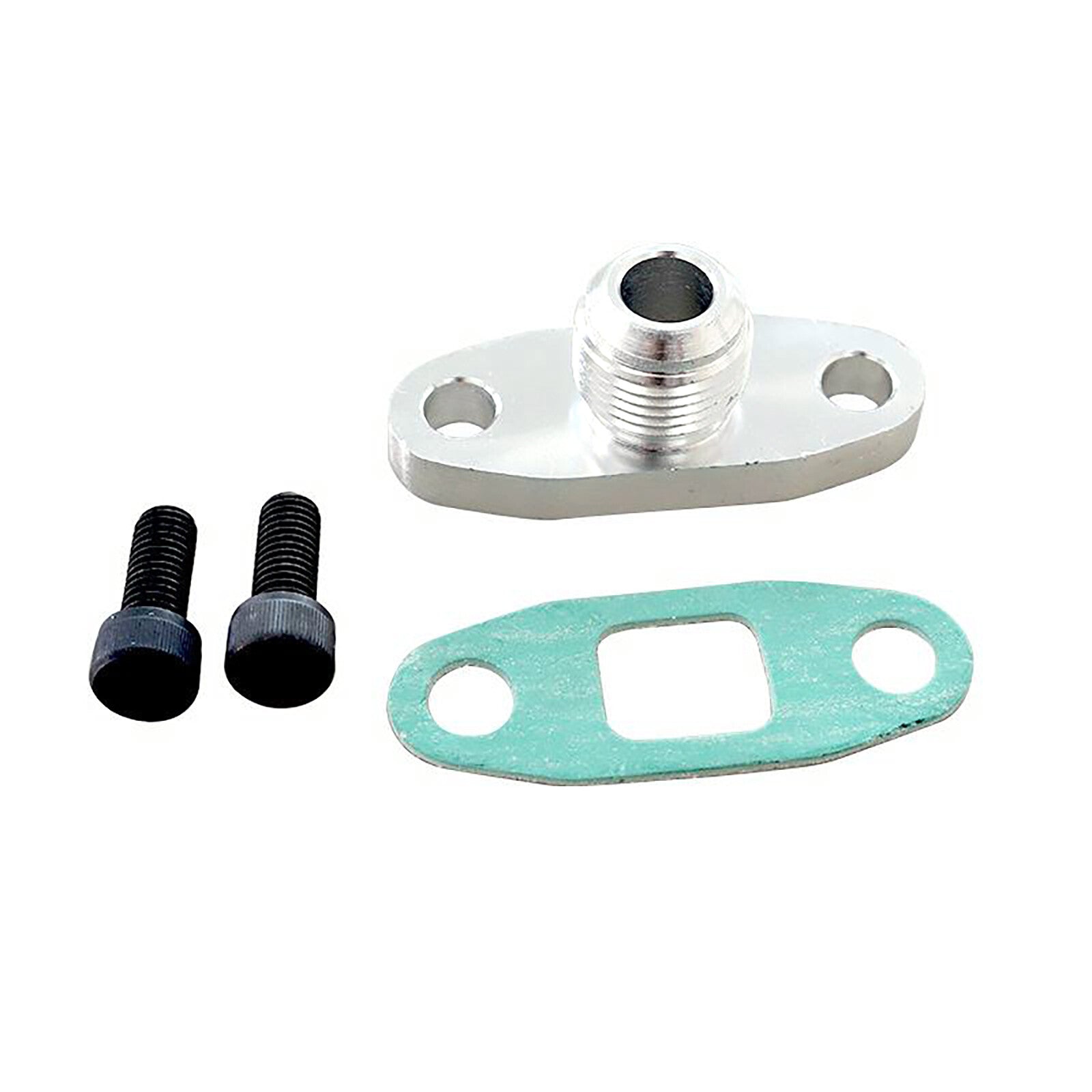 Turbo Oil Drain Outlet Flange Gasket Adapter Part 10AN Fitting For T3 T4 T04B
