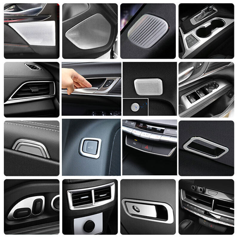 Matte Silver Inner Molding Full Set Decor Cover Trim for Cadillac CT4 2020-2024