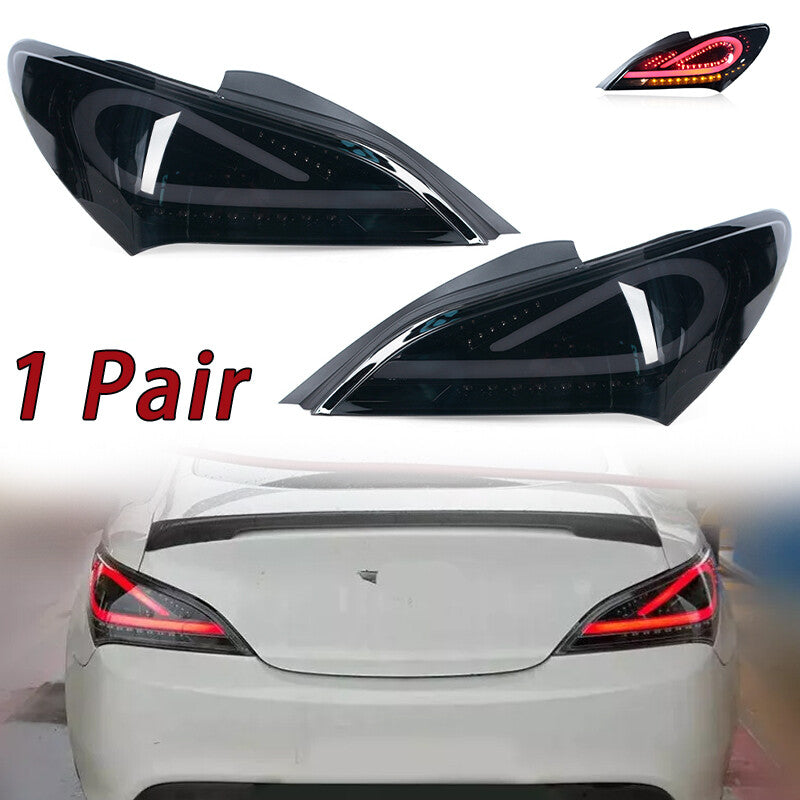 For 2010-2016 for Hyundai for Genesis Coupe Sequential Rear Lamps SMOKED LED Tail Lights