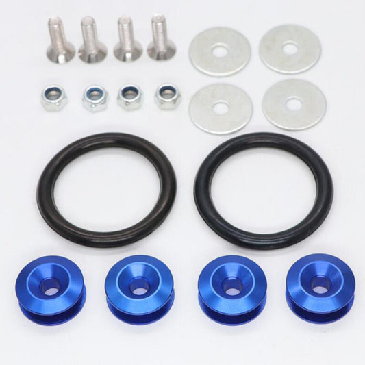 Blue Aluminum Quick Release Fasteners Kit For Car Bumper Trunk Hatch Lids