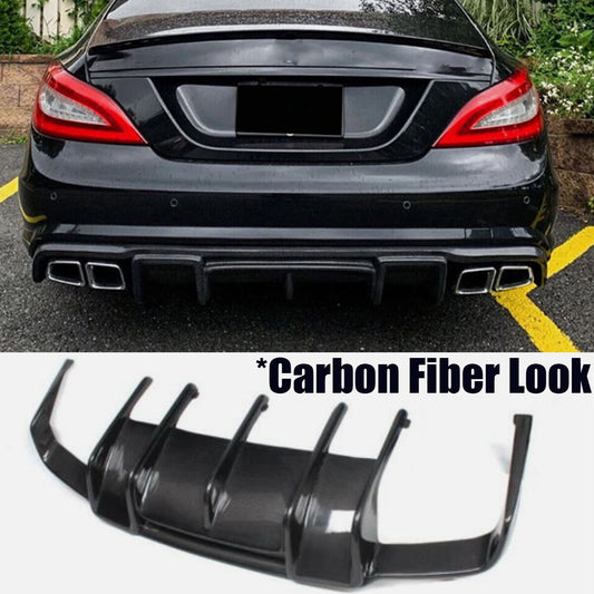 Rear Bumper Diffuser Spoiler Carbon Fiber for Benz W218 CLS550 CLS63 AMG 2012-18