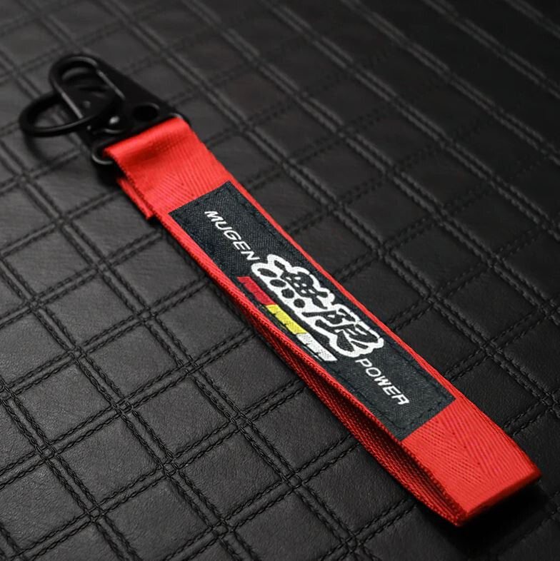 Car keychain metal key ring badge lanyard red and black Mugan suitable for Toyota
