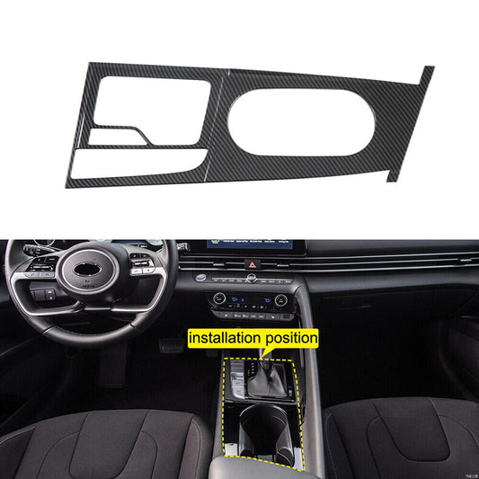 for Hyundai for Elantra 2021-2023 Carbon Fiber Interior Gear Shift Panel Frame Cover