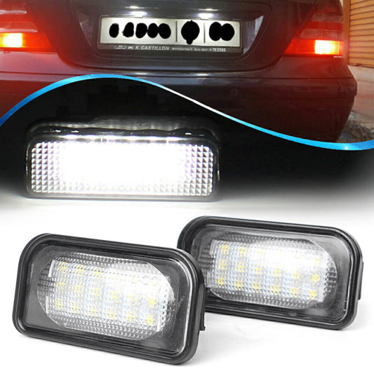 LED License Plate Number Light Lamp for Mercedes-Benz W203 4D Sedan 2000-07 Pair