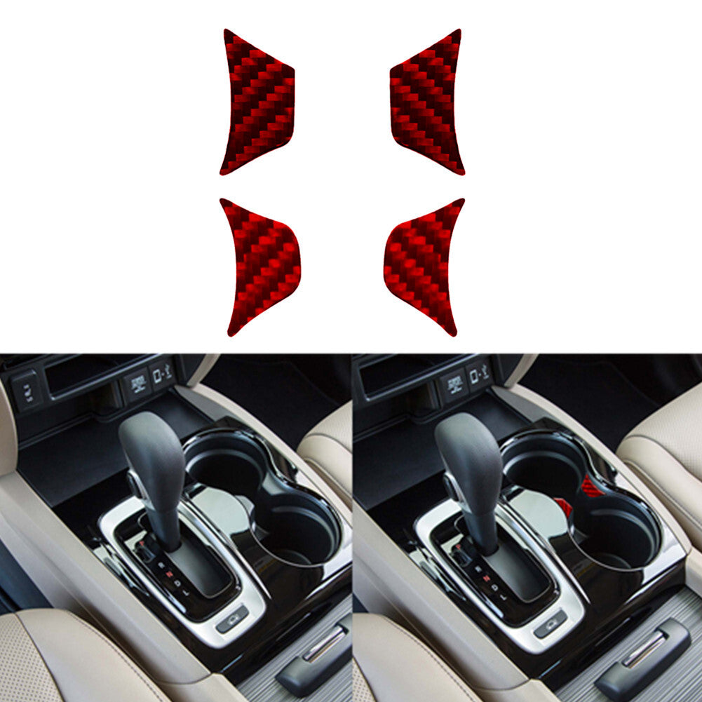 4X Red Carbon Fiber Cup Holder Inner Cover Trim for Honda Ridgeline 2017-2020