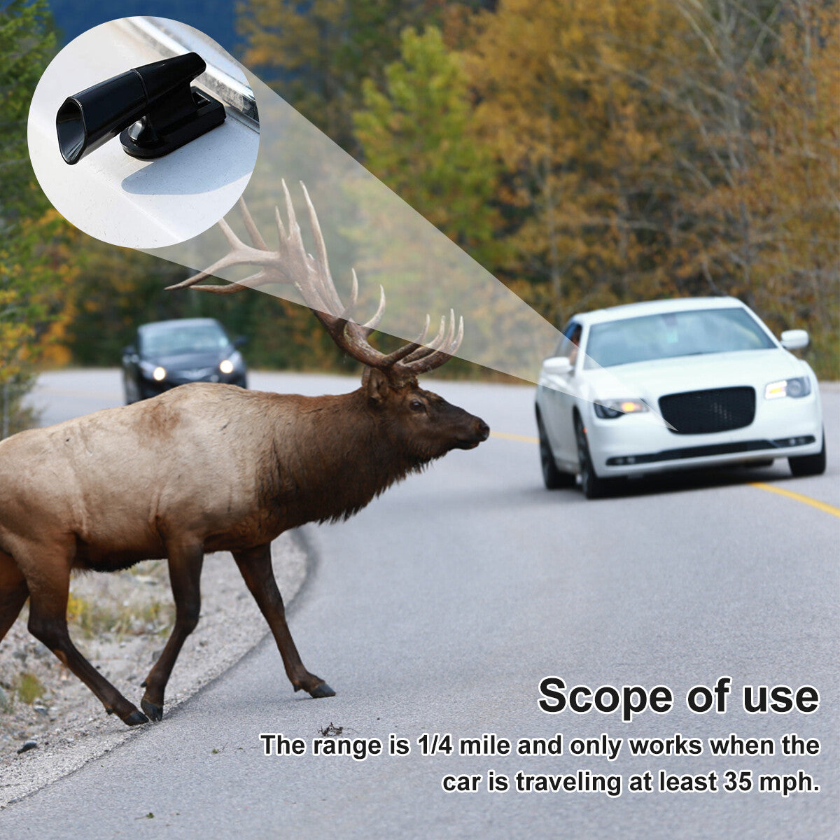 4PCS Ultrasonic Car Deer Alert Whistle Warning Animal Repeller Auto Safety