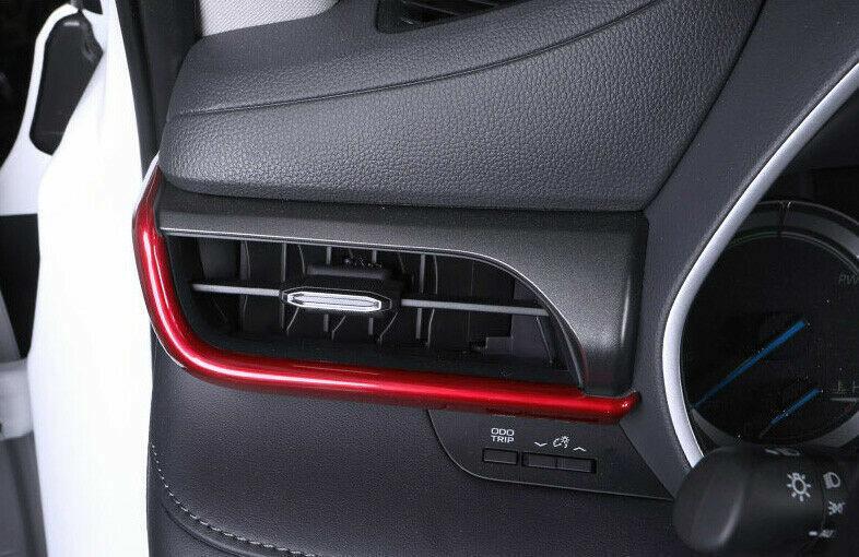 for Toyota Highlander 2020-2022 Red Central Console Dashboard Strip Trim 2pcs