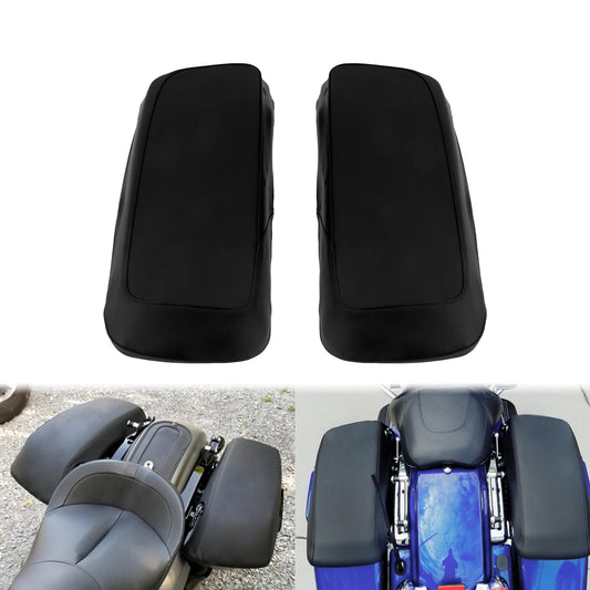 PU Leather Saddlebag Speaker Lid Covers for Harley Road Electra Glide 2014-2023