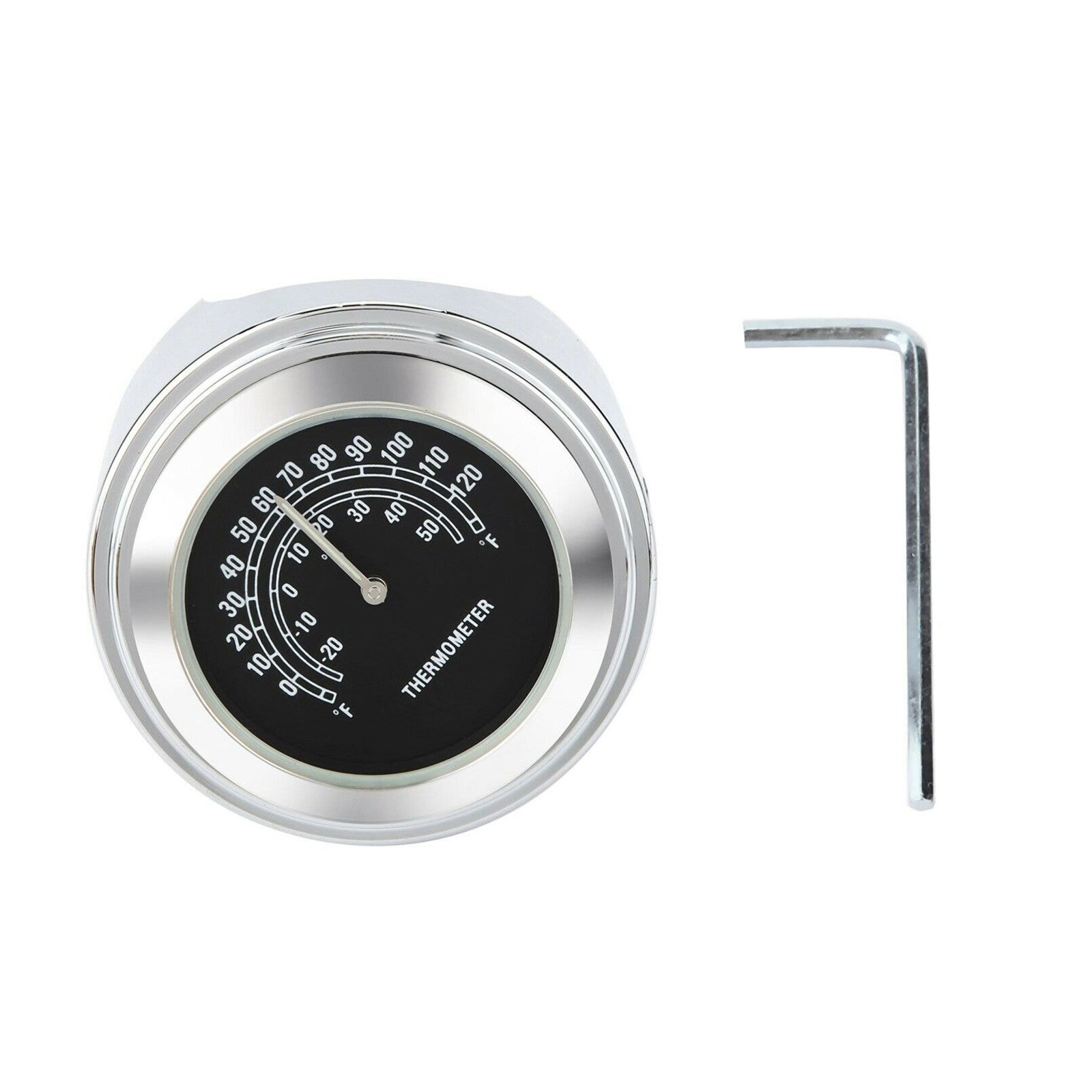 Universal Replace Motorcycle Front Chrome Waterproof Handlebar Mount Thermometer