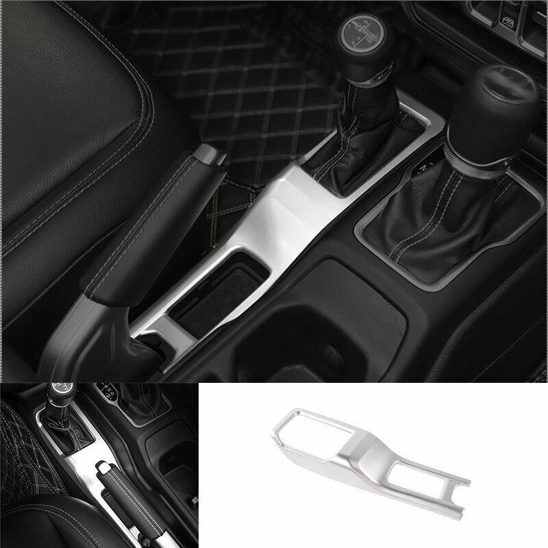 for Jeep for Wrangler JL 2018-2020 Silver Central Console Gear Shift Panel Trim 1PCS