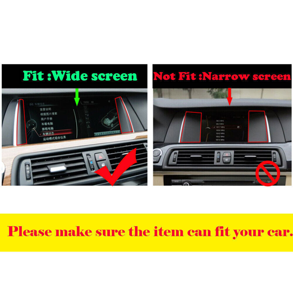 2x Silver ABS Central Console GPS Navigation Cover for BMW 5 Series F10 2014-17