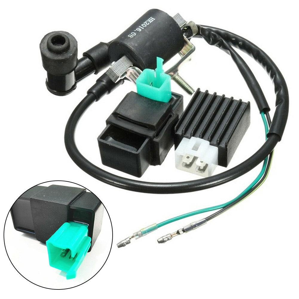 Motorcycle Ignition Coil Plug CDI Box Rectifier Regulator Kit Scooter Bike