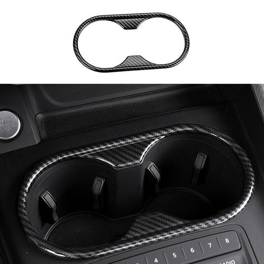 for Audi A4 A5 2017-2024 ABS Carbon Fiber Console Water Cup Frame Cover Trim 1P