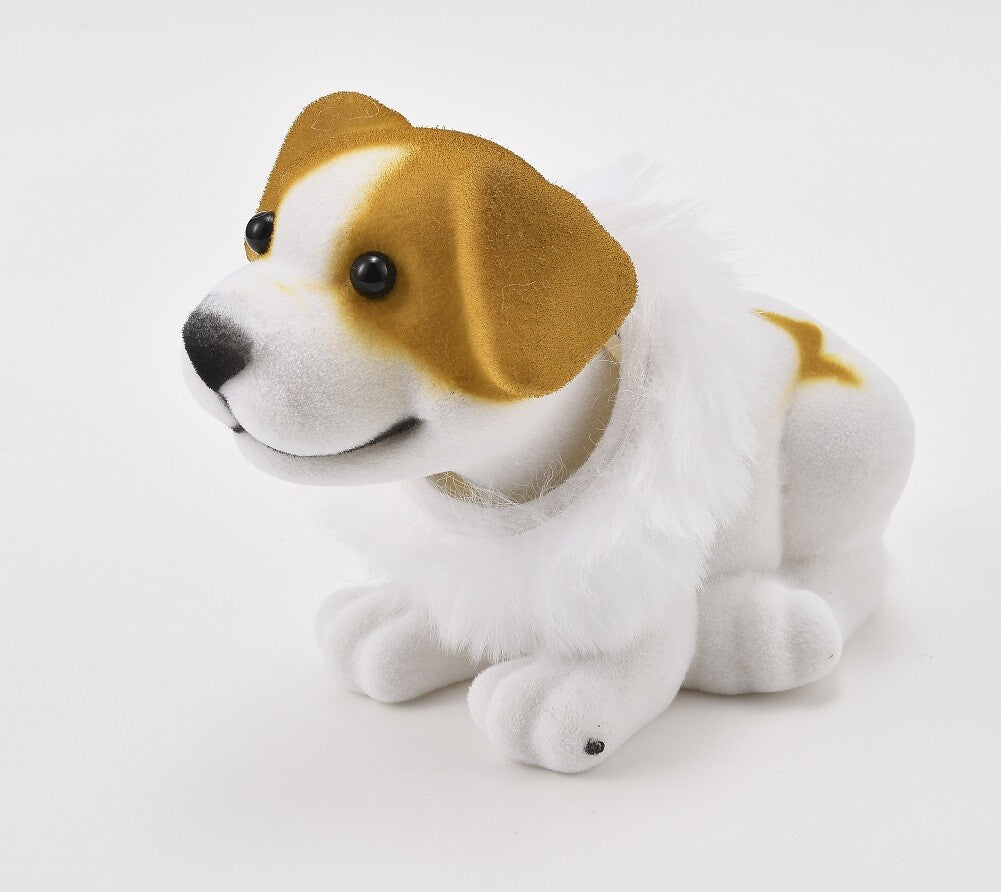 Orange Shaking Head Dog Cool Puppy Car Dashboard Interior Decor Yellow+White