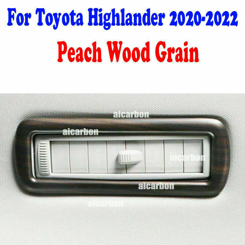 Wood Grain Roof Rear Air Outlet Vent Cover Trim for Toyota Highlander 2020-2023