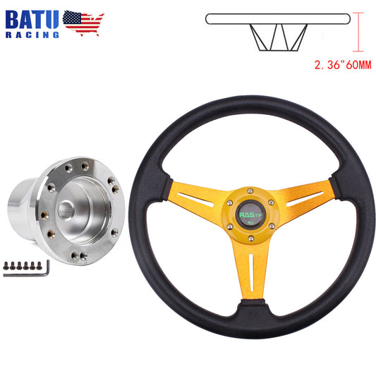 New 14inch for Golf Cart Gold 56 Hole Steering Wheel with for Yamaha G1-G29 Hub Adapter