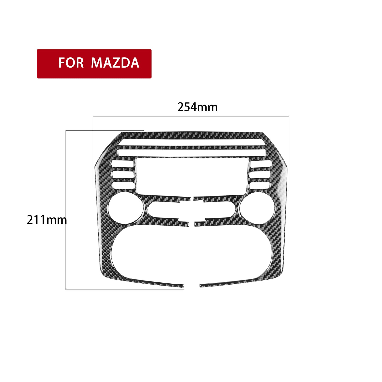 Carbon Fiber Interior Central Console CD Cover Trim for Mazda MX-5 Miata 2009-15