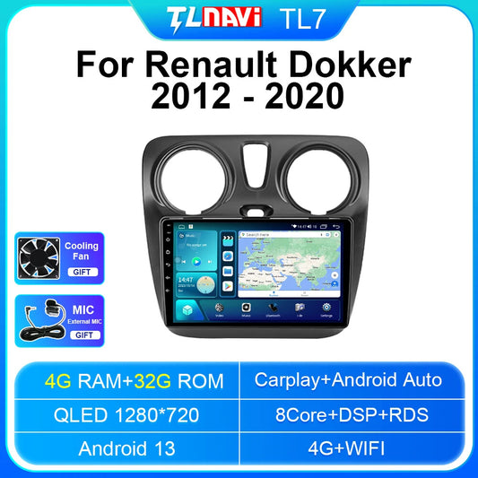for Renault Lodgy for Dacia Dokker 2012-2020 CarPlay Car Radio GPS Player Screen