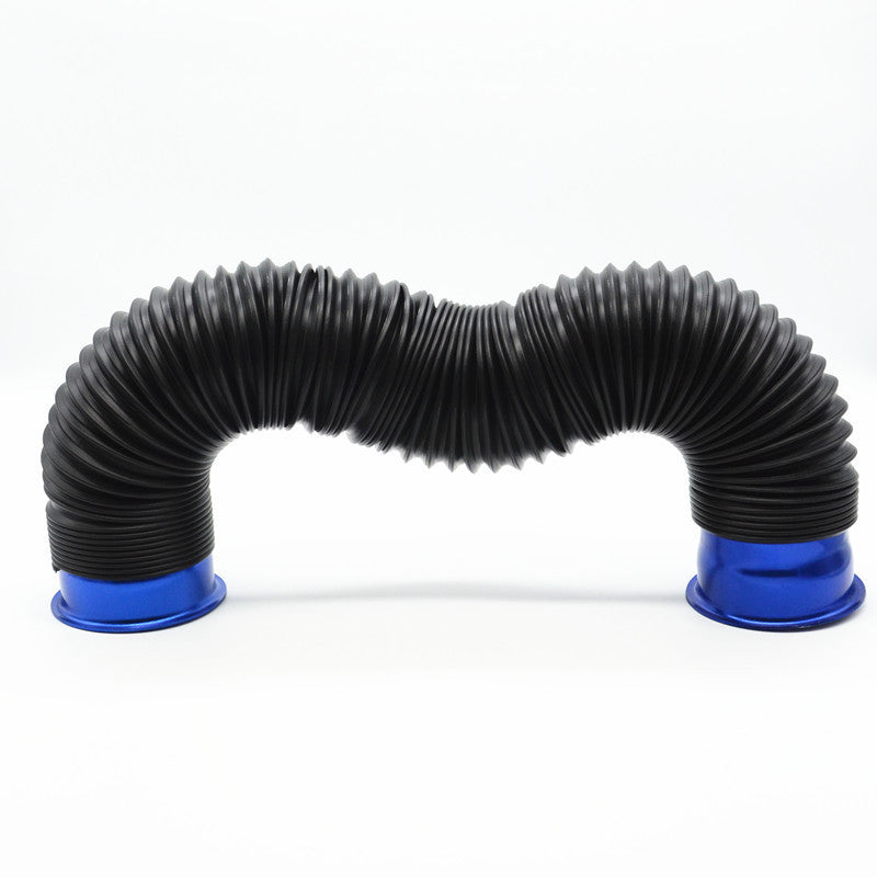 Universal Car Blue 3 Multi Flexible Cold Air Intake Pipe Inlet Hose Tube Duct