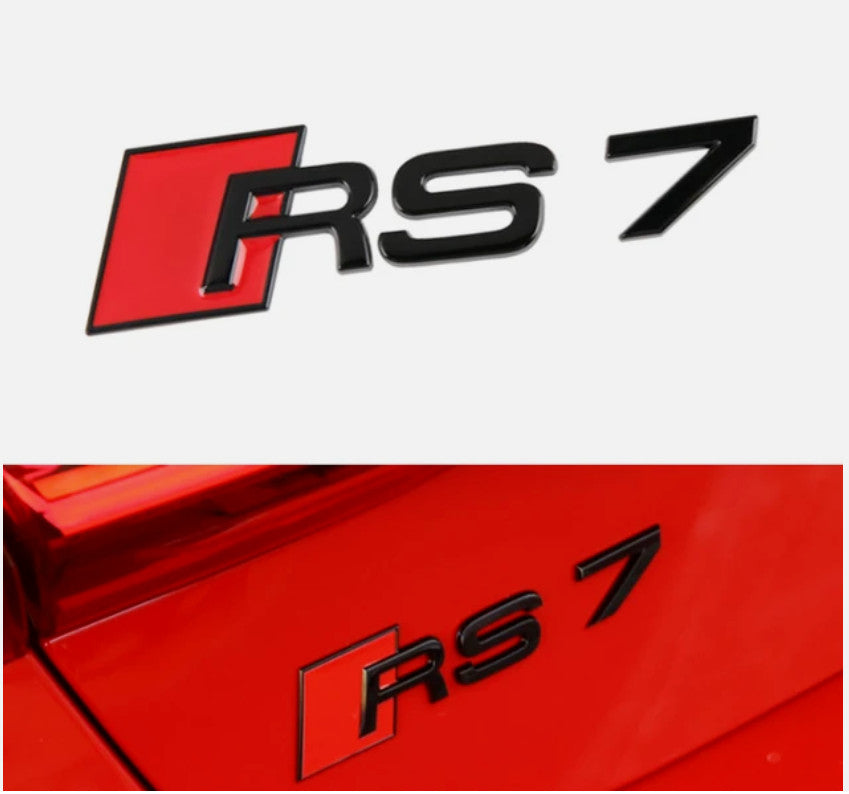 Suitable for Audi RS7 S7 rear badge, trunk boot badge sticker, logo, nameplate, gloss black