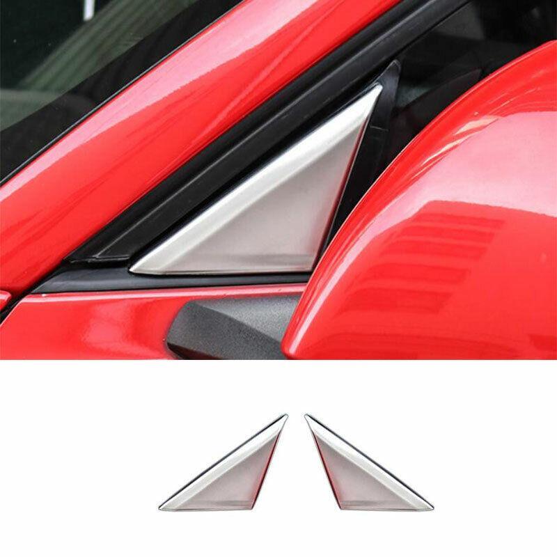 for Ford for Mustang 2015-2022 Silver Steel A Post Front Triangle Cover Trim 2PCS