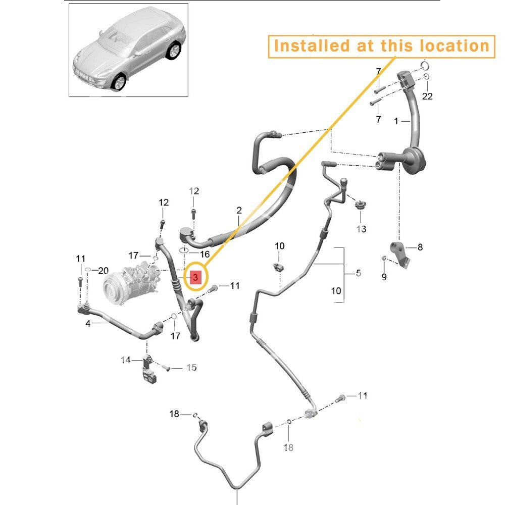 Equipment Manufacturer  95B260701A for Porsche Macan Air Conditioning Hose Wiring