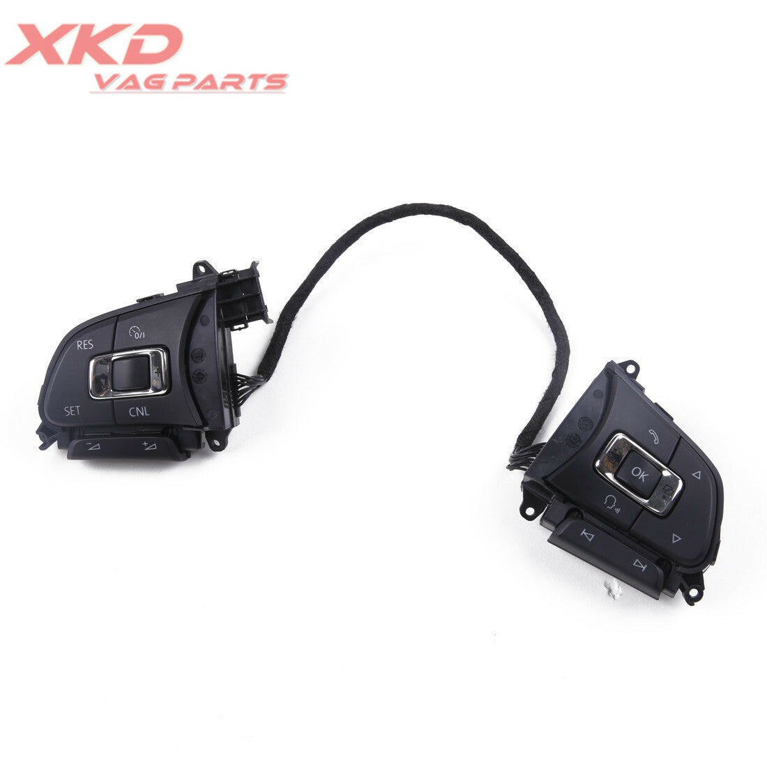 Black Chrome Steering Wheel Multi-function Button for VW for Tiguan 2017 2018 2019