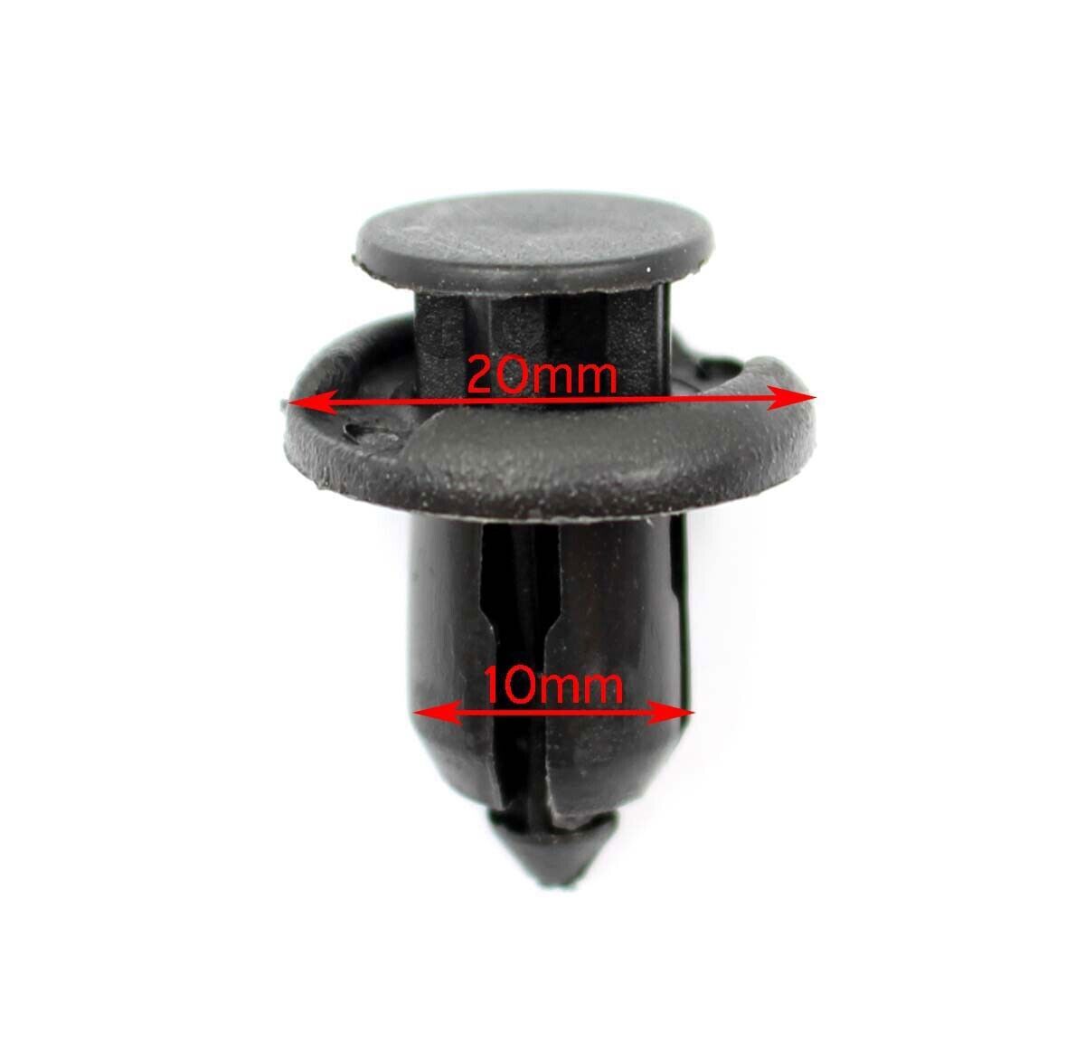 100PCS 10mm Bumper Clips Hood Fender Push Rivets Retainer Fasteners for Honda
