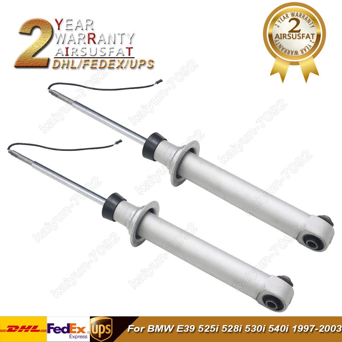 2x Rear LeftRight Coil Spring Shock Core W/EDC for BMW E39 525i 530i 1997-2003