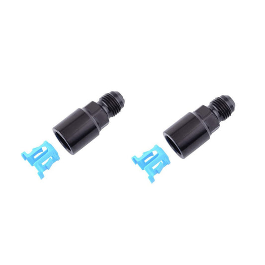 2-pack 6AN male flash connectors to 3/8 inch SAE quick disconnect female push-type EFI connectors