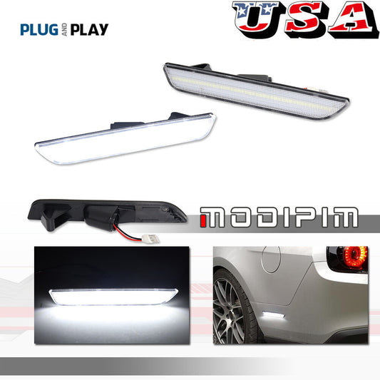 2-pack of clear white LED rear side marker parking lights for Ford for Mustang 2010-2014