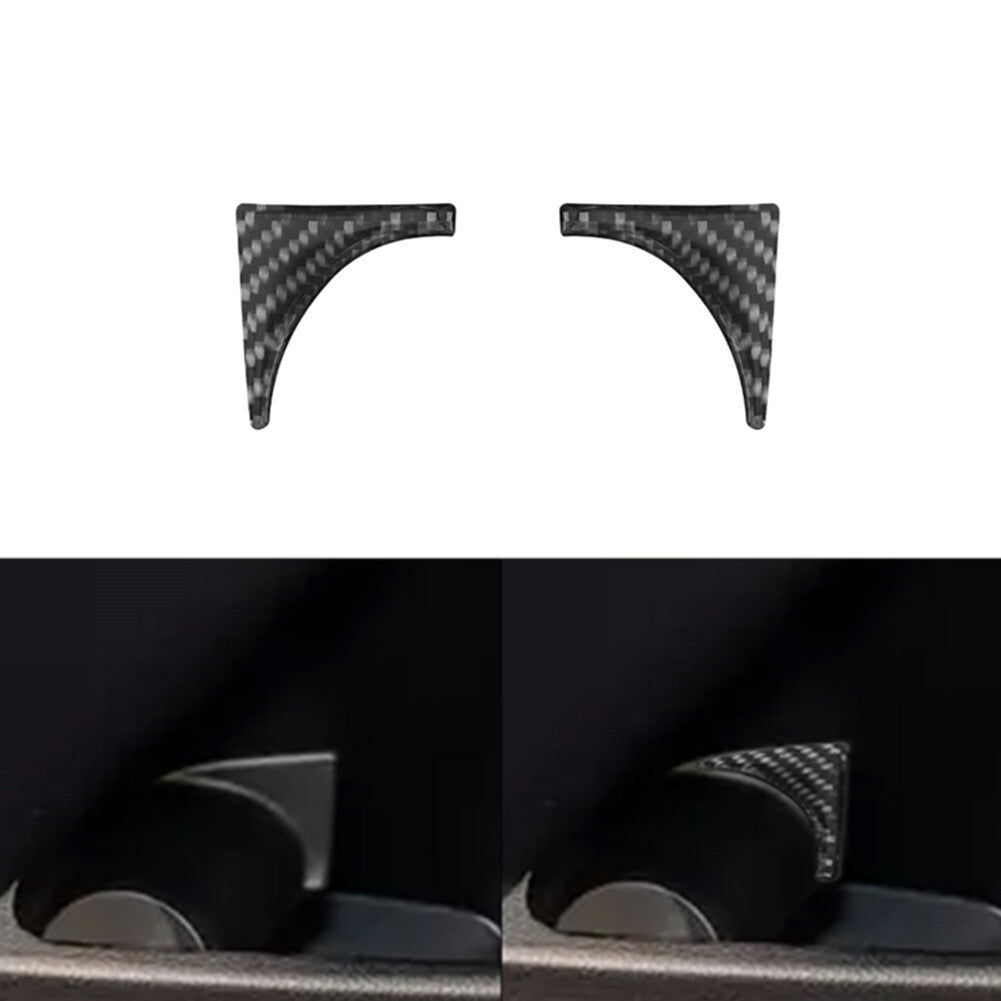 2Pcs Carbon Fiber Front Door Cup Holder Cover Trim for Ford Ranger 2019-2022