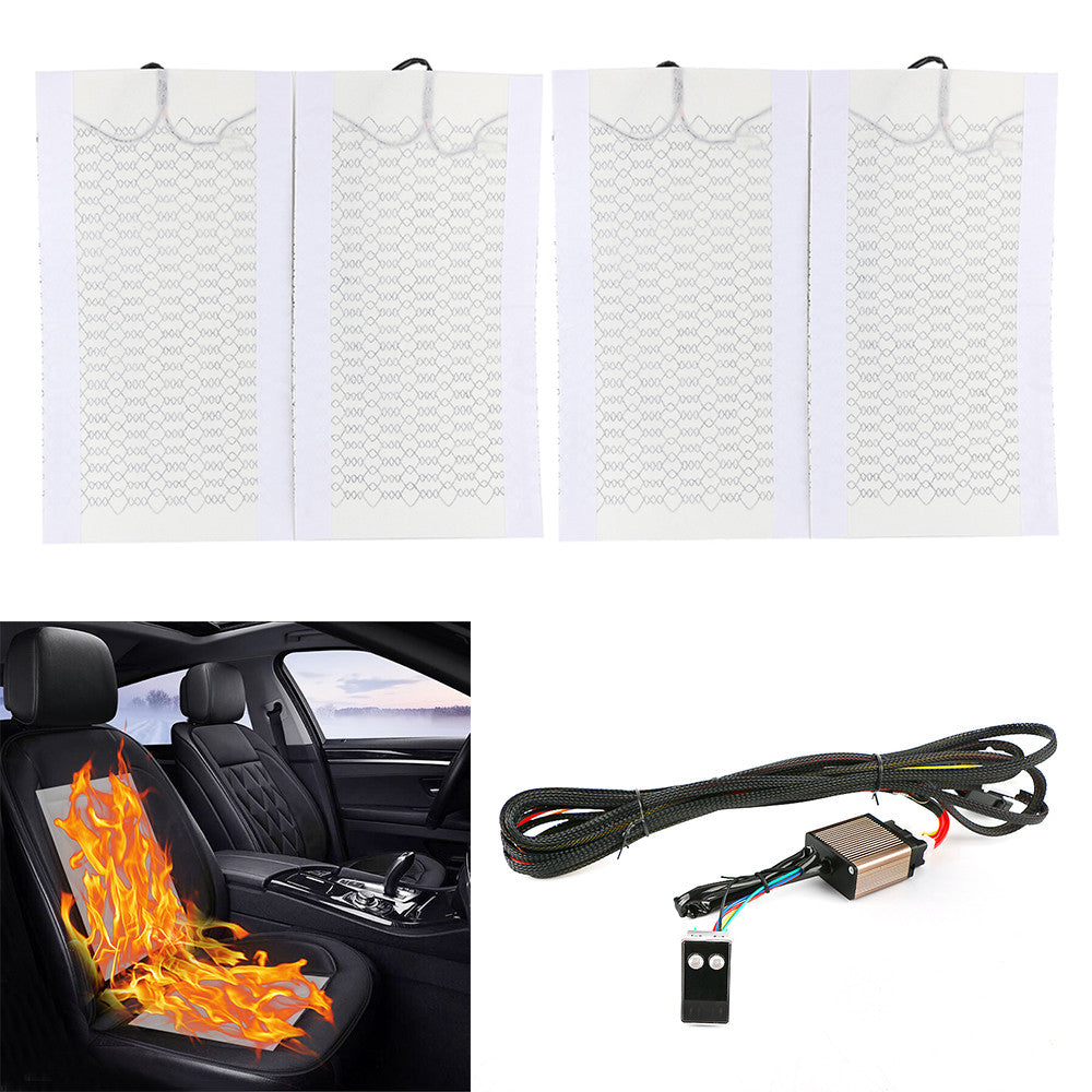 Car for seat carbon fiber heated backrest cushion for seat heater pad digital 5 gear switch kit