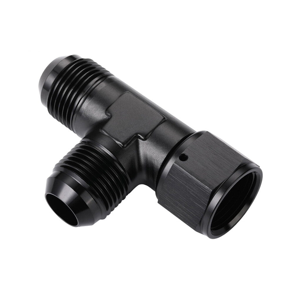 Black AN12 12-AN Female to 2x AN12 12-AN Male 3-Way Tee T-Piece Fitting Adapter