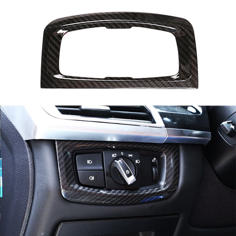 carbon fiber headlight switch button cover decoration suitable for BMW X5 X6 2014-2018