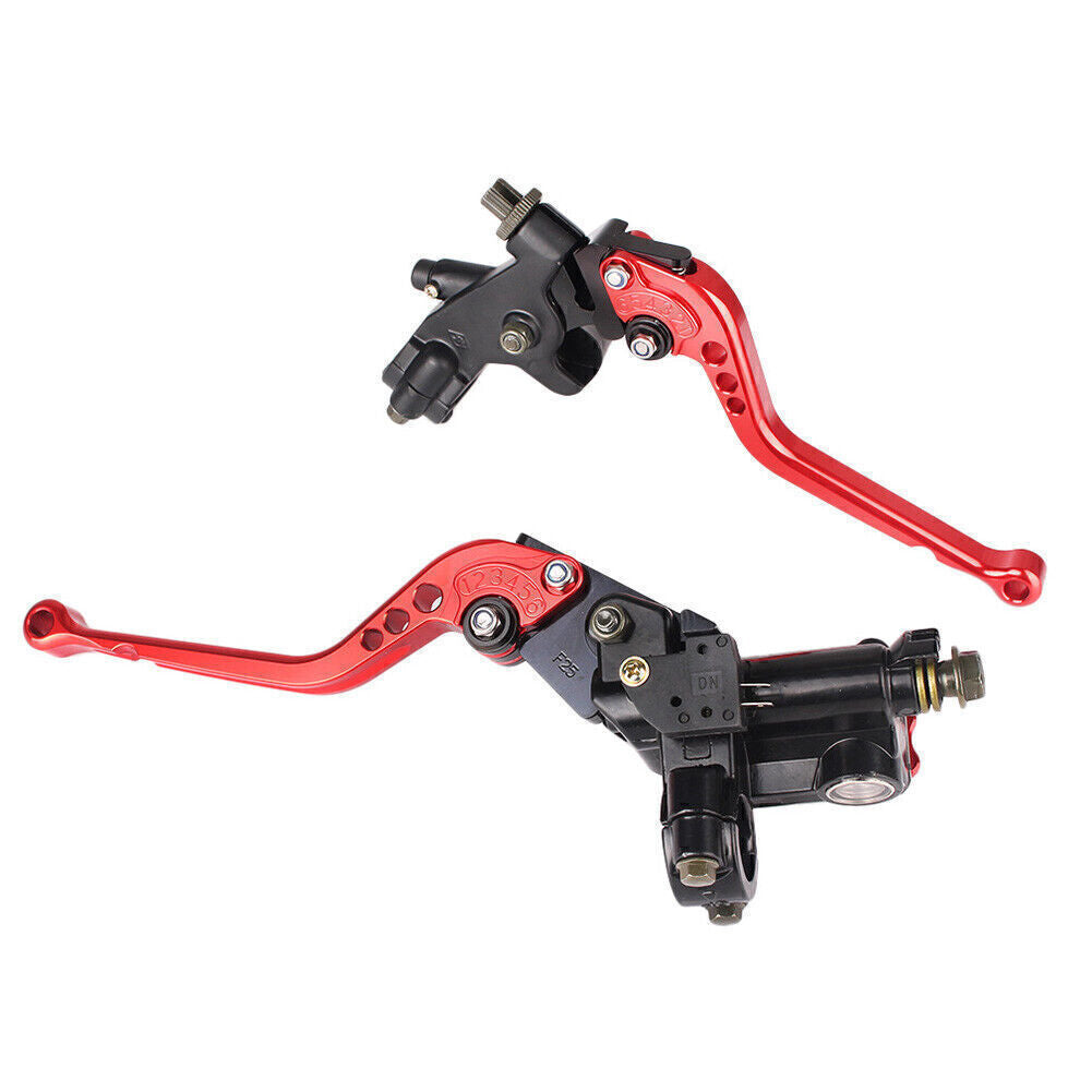 7/8 Motorcycle Universal Clutch Brake Levers Master Cylinder Reservoir UK