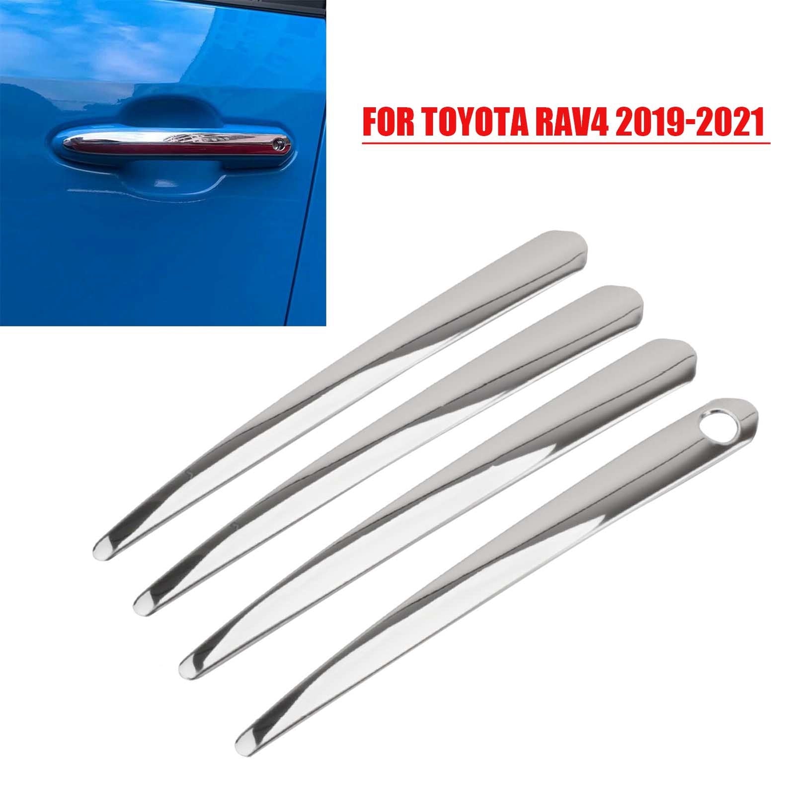 4Pcs Chrome Door Handle Cover ABS Trim Fit for Toyota RAV4 2019-21 Car Accesory AT